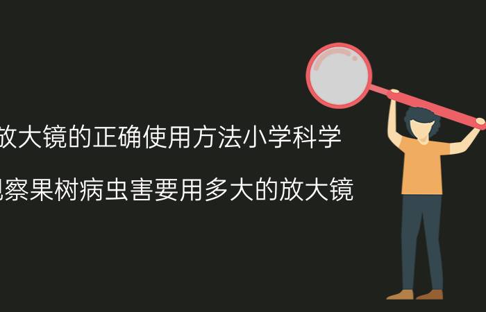 放大镜的正确使用方法小学科学 观察果树病虫害要用多大的放大镜？